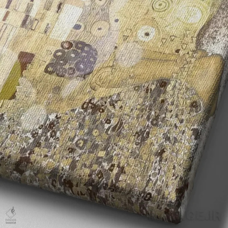 تابلو دکوراتیو بوسه شماره سه اثر فایو بای فایو کالکتیو - نمای نزدیک بافت بوم