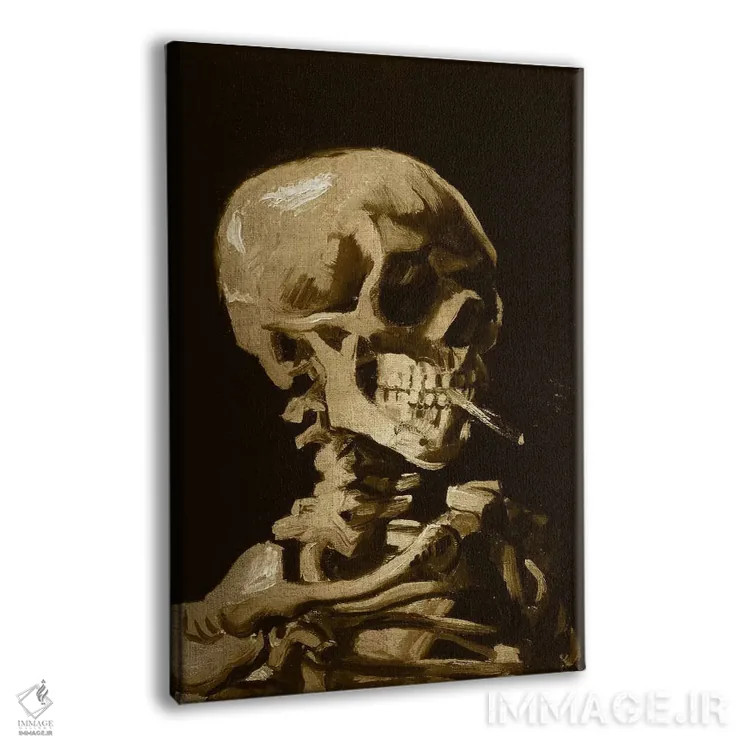 تابلو دکوراتیو جمجمه اسکلت شماره یک اثر فایو بای فایو کالکتیو - نمای پرسپکتیو محصول