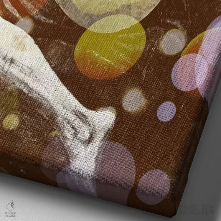 تابلو دکوراتیو گیتارنواز پیر شماره سه اثر فایو بای فایو کالکتیو - نمای نزدیک بافت بوم