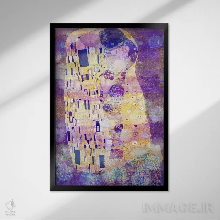 تابلو دکوراتیو بوسه شماره دو اثر فایو بای فایو کالکتیو - نمای قابدار مشکی