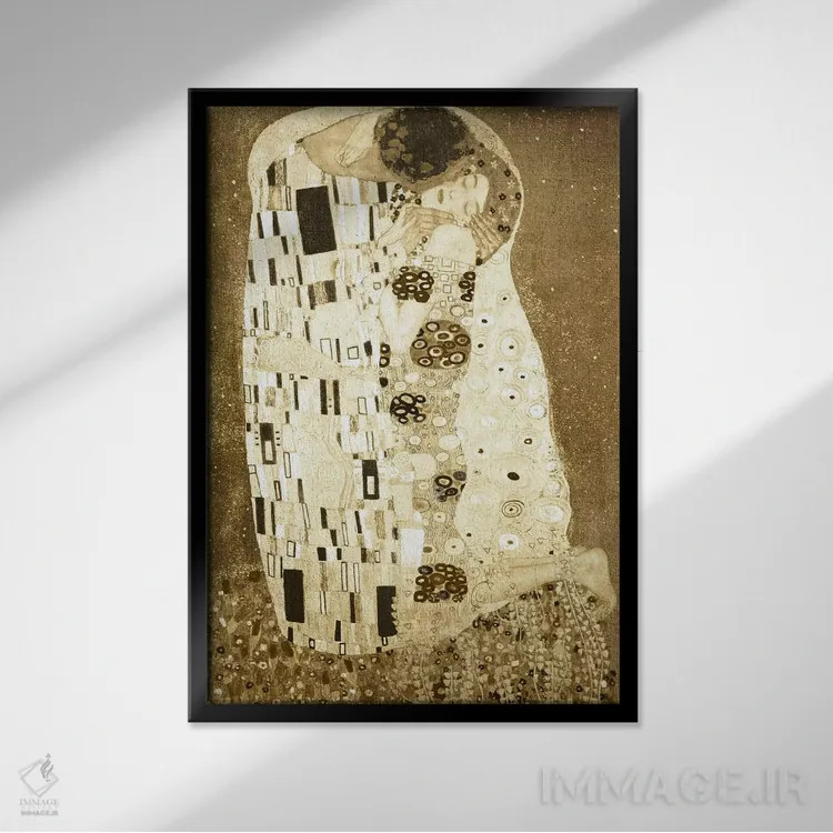 تابلو دکوراتیو بوسه شماره یک اثر فایو بای فایو کالکتیو - نمای قابدار مشکی