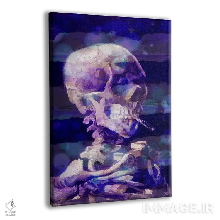 تابلو دکوراتیو جمجمه اسکلت شماره دو اثر فایو بای فایو کالکتیو - نمای پرسپکتیو محصول