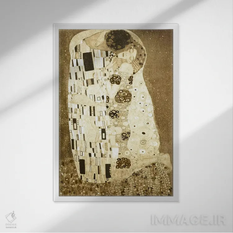 تابلو دکوراتیو بوسه شماره یک اثر فایو بای فایو کالکتیو - نمای قابدار سفید