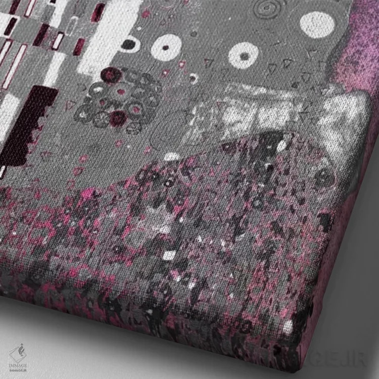 تابلو دکوراتیو بوسه شماره پنج اثر فایو بای فایو کالکتیو - نمای نزدیک بافت بوم