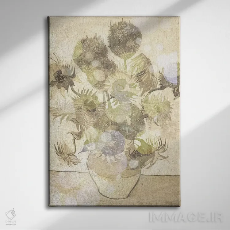 تابلو دکوراتیو آفتابگردان شماره سه اثر فایو بای فایو کالکتیو - نمای روبهرو روی دیوار