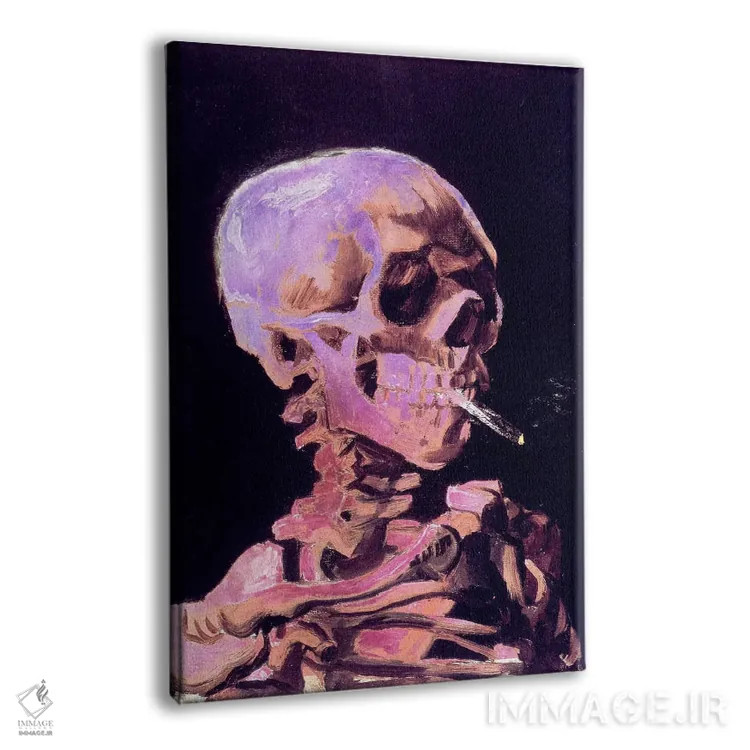 تابلو دکوراتیو جمجمه اسکلت شماره پنج اثر فایو بای فایو کالکتیو - نمای پرسپکتیو محصول