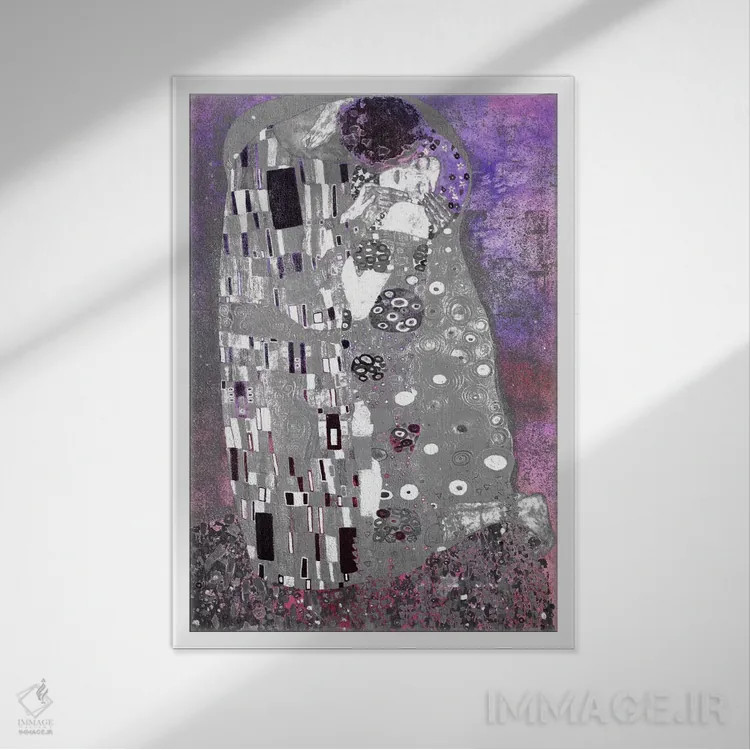 تابلو دکوراتیو بوسه شماره پنج اثر فایو بای فایو کالکتیو - نمای قابدار سفید