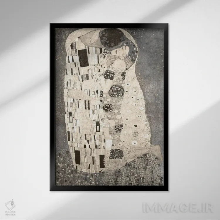 تابلو دکوراتیو بوسه شماره چهار اثر فایو بای فایو کالکتیو - نمای قابدار مشکی