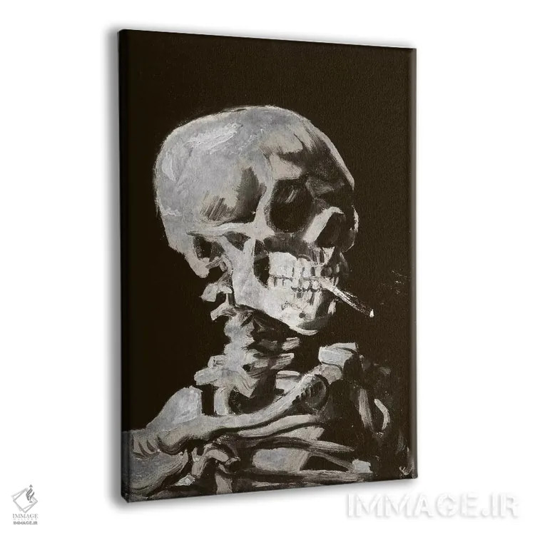 تابلو دکوراتیو جمجمه اسکلت شماره چهار اثر فایو بای فایو کالکتیو - نمای پرسپکتیو محصول