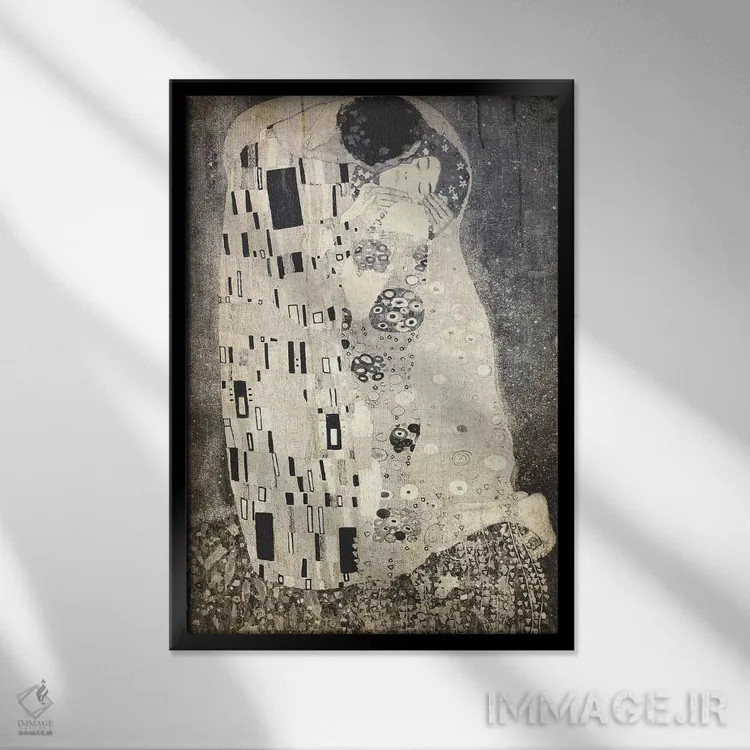 تابلو دکوراتیو بوسه دهم اثر فایو بای فایو کالکتیو - نمای قابدار مشکی