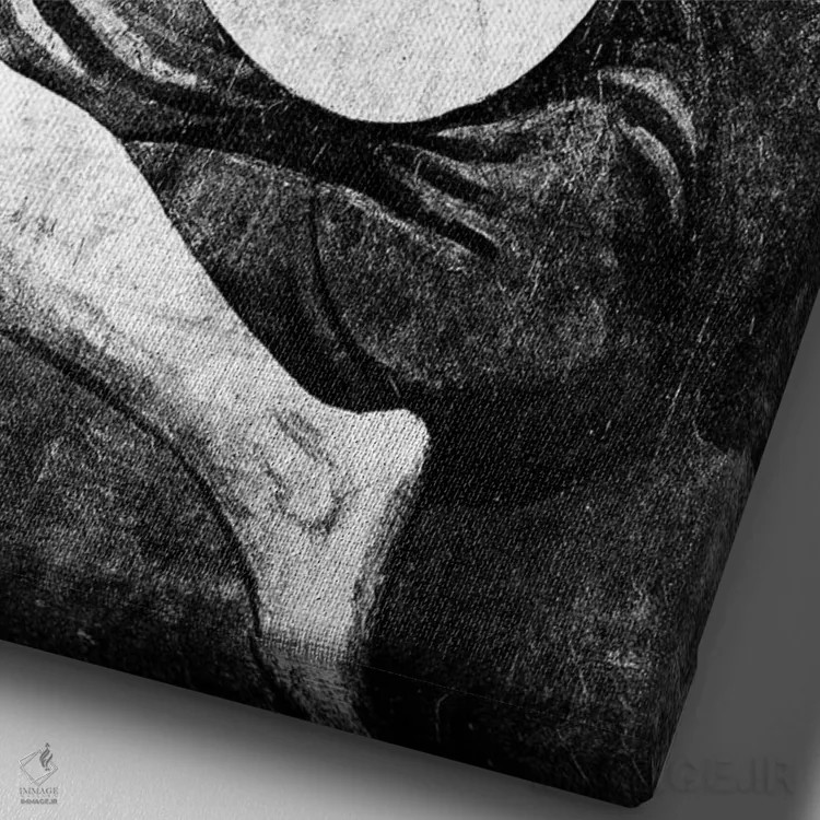 تابلو دکوراتیو نوازنده پیر گیتار هفتم اثر فایو بای فایو کالکتیو - نمای نزدیک بافت بوم