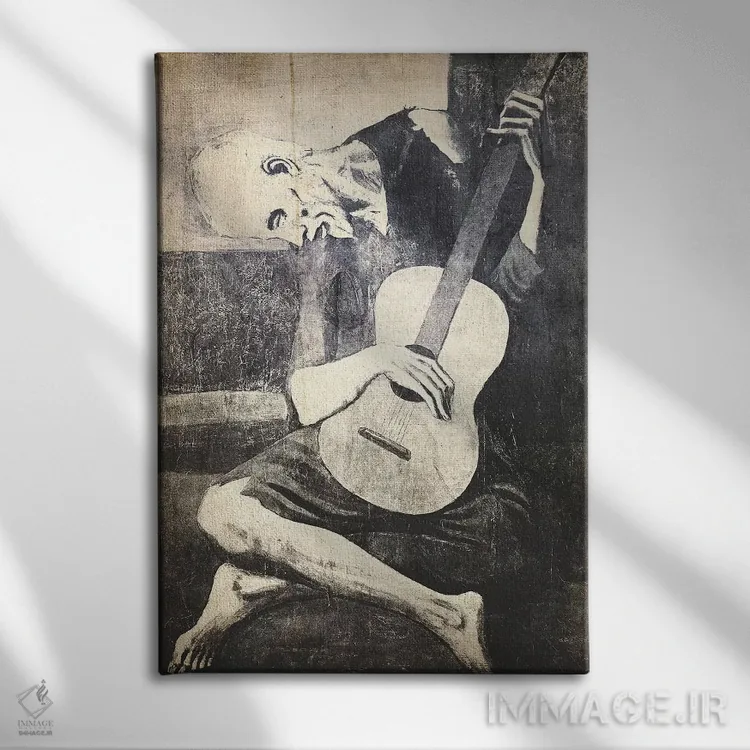 تابلو دکوراتیو نوازنده پیر گیتار دهم اثر فایو بای فایو کالکتیو - نمای روبهرو روی دیوار