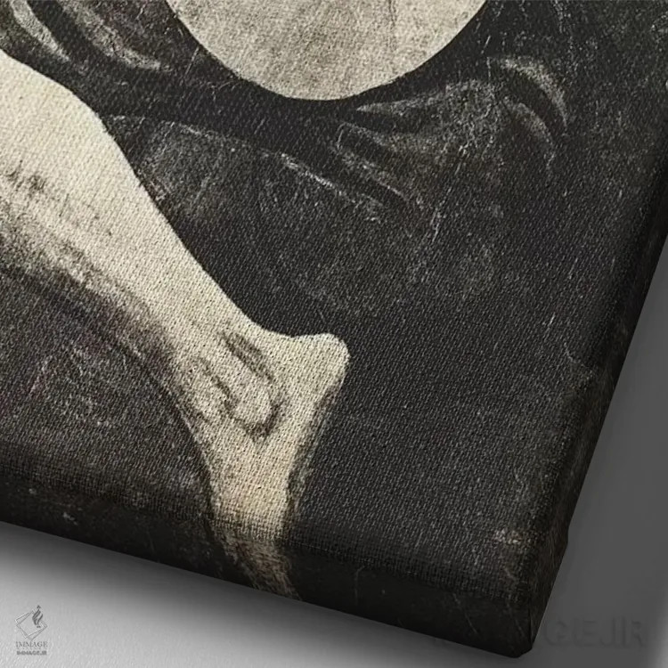 تابلو دکوراتیو نوازنده پیر گیتار دهم اثر فایو بای فایو کالکتیو - نمای نزدیک بافت بوم