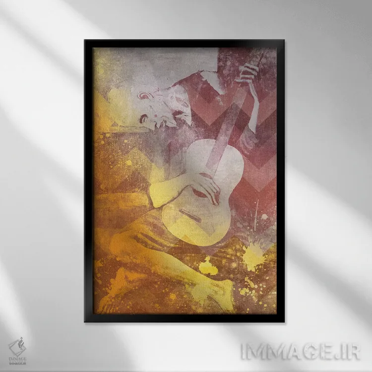 تابلو دکوراتیو نوازنده پیر گیتار نهم اثر فایو بای فایو کالکتیو - نمای قابدار مشکی