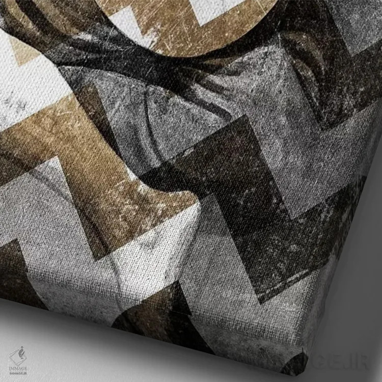 تابلو دکوراتیو نوازنده پیر گیتار سیزدهم اثر فایو بای فایو کالکتیو - نمای نزدیک بافت بوم