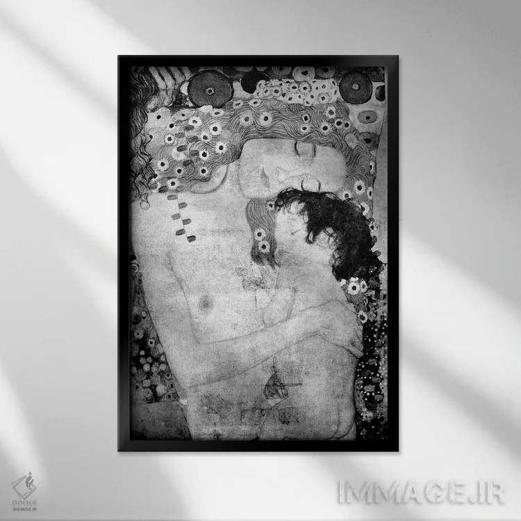 تابلو دکوراتیو مادر و کودک دوم اثر فایو بای فایو کالکتیو - نمای قابدار مشکی