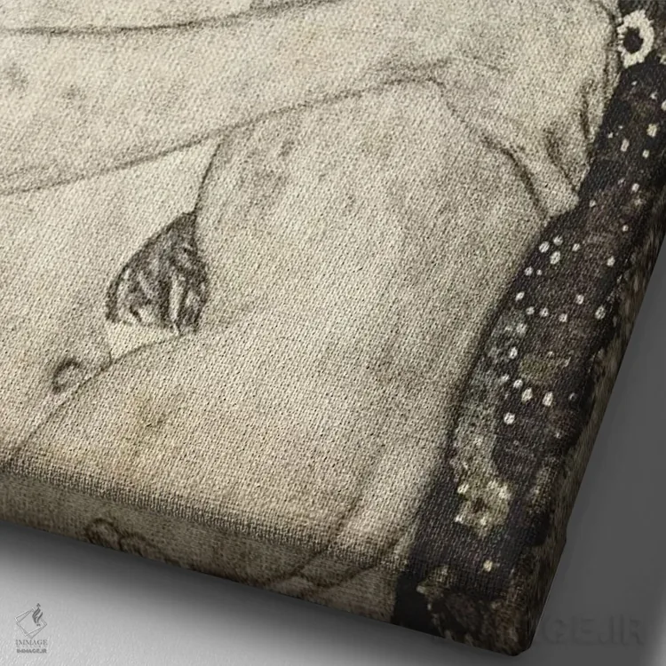 تابلو دکوراتیو مادر و کودک پنجم اثر فایو بای فایو کالکتیو - نمای نزدیک بافت بوم