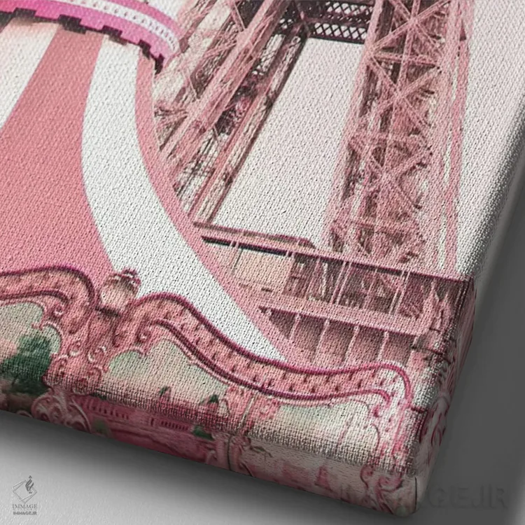 تابلو دکوراتیو چرخ وفلک پاریس اثر کارولین مینت - نمای نزدیک بافت بوم