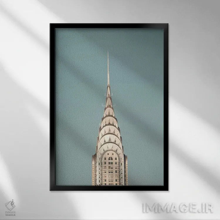 تابلو دکوراتیو ساختمان کرایسلر اثر کارولین مینت - نمای قابدار مشکی