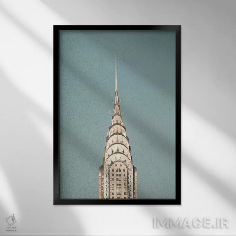تابلو دکوراتیو ساختمان کرایسلر اثر کارولین مینت - نمای قابدار مشکی