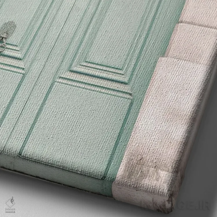 تابلو دکوراتیو در نعناعی پاریس اثر کارولین مینت - نمای نزدیک بافت بوم