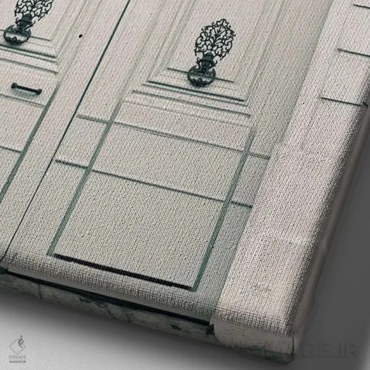 تابلو دکوراتیو پاریس در صورتی کمرنگ، در اثر کارولین مینت - نمای نزدیک بافت بوم