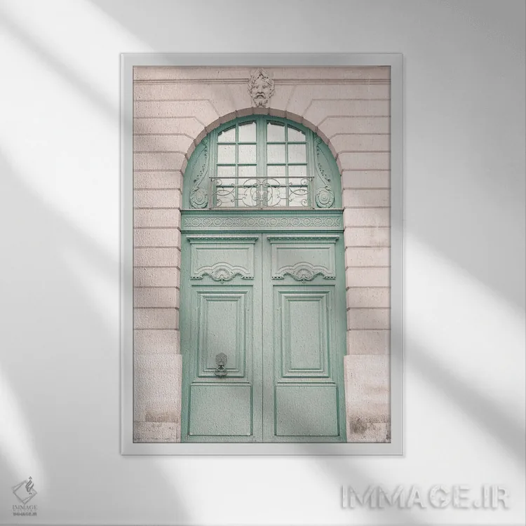 تابلو دکوراتیو در نعناعی پاریس اثر کارولین مینت - نمای قابدار سفید