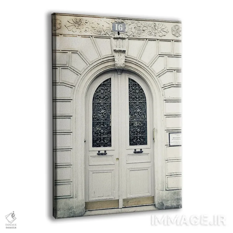 تابلو دکوراتیو Light Gray,درب پاریسی، خاکستری روشن اثر کارولین مینت - نمای پرسپکتیو محصول