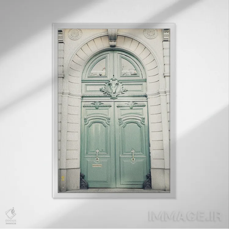 تابلو دکوراتیو در پاریس، سبز نعناعی اثر کارولین مینت - نمای قابدار سفید