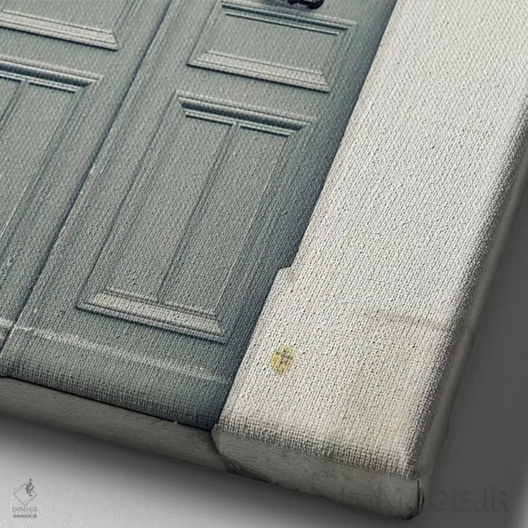 تابلو دکوراتیو در پاریس، طوسی اثر کارولین مینت - نمای نزدیک بافت بوم