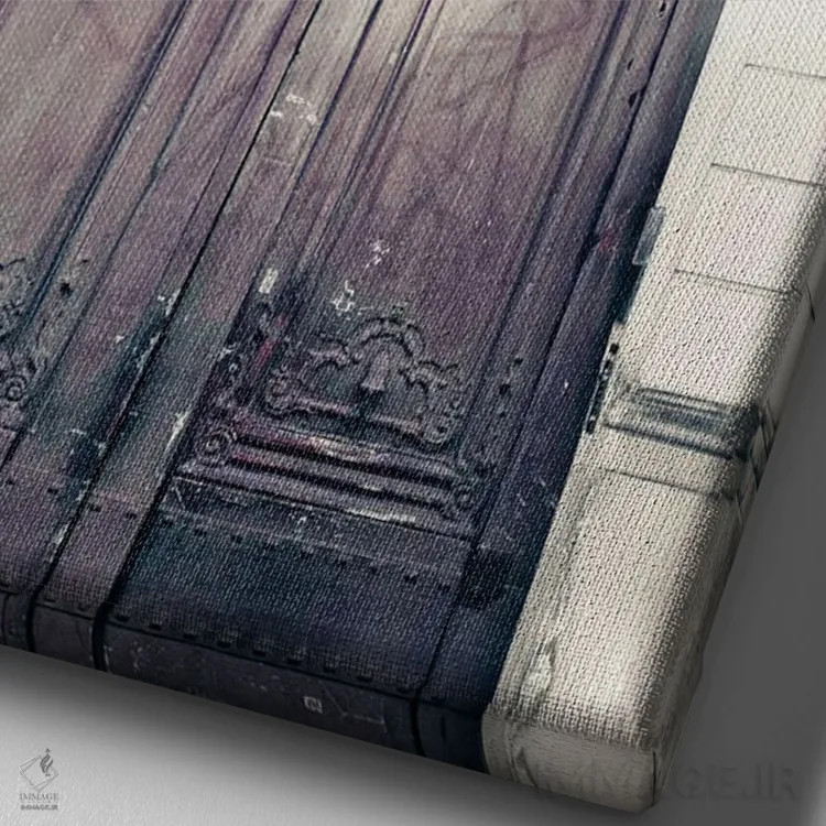 تابلو دکوراتیو Dark Purple,درب پاریسی، بنفش تیره اثر کارولین مینت - نمای نزدیک بافت بوم