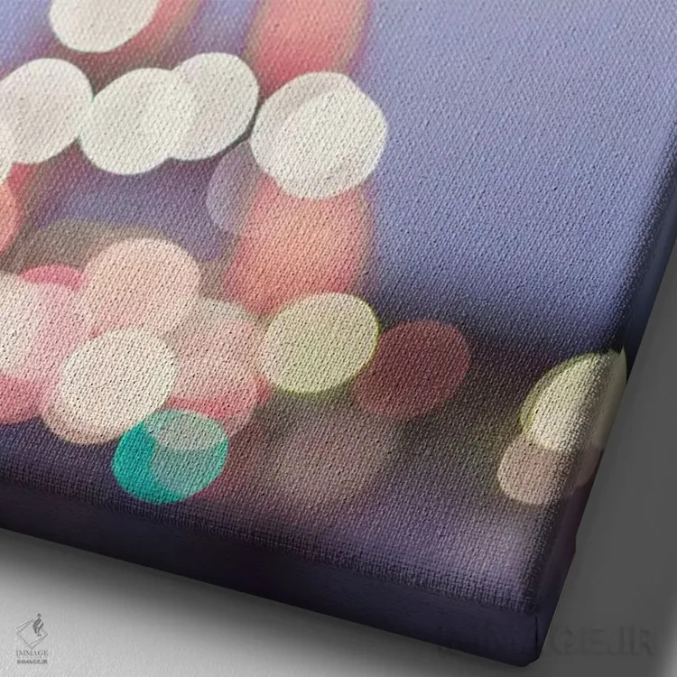 تابلو دکوراتیو چراغ های برج ایفل اثر کارولین مینت - نمای نزدیک بافت بوم