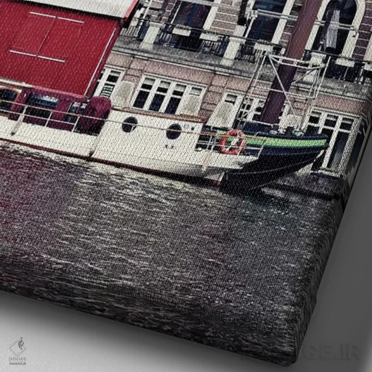 تابلو دکوراتیو در آمستردام اثر کارولین مینت - نمای نزدیک بافت بوم