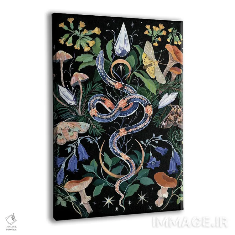 تابلو دکوراتیو باغ مار و قارچ اثر کلارا مک آلیستر - نمای پرسپکتیو محصول