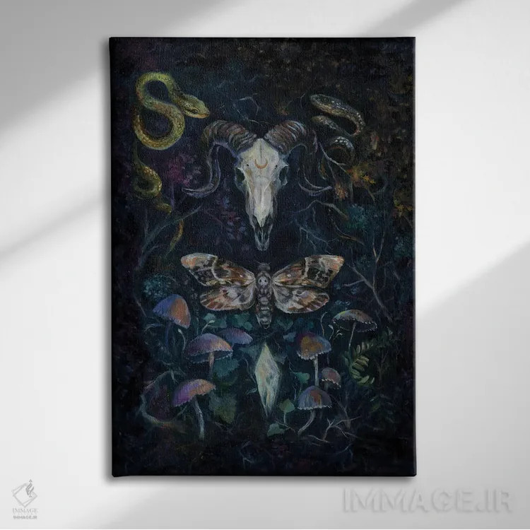 تابلو دکوراتیو شب پره مرگ اثر کلارا مک آلیستر - نمای روبهرو روی دیوار