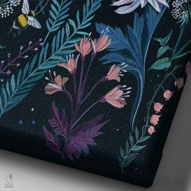 تابلو دکوراتیو باغ زنبورها اثر کلارا مک آلیستر - نمای نزدیک بافت بوم