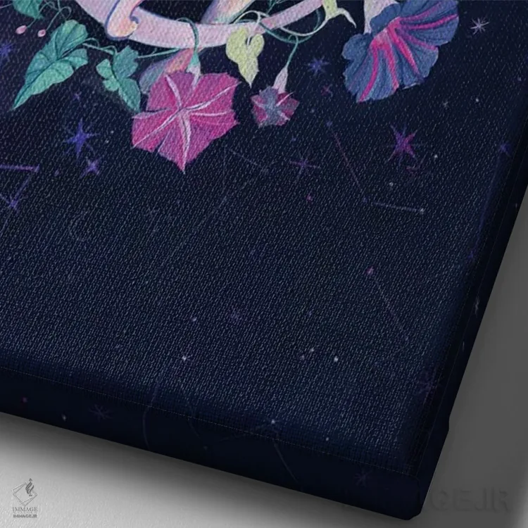 تابلو دکوراتیو روباه کیهانی اثر کلارا مک آلیستر - نمای نزدیک بافت بوم