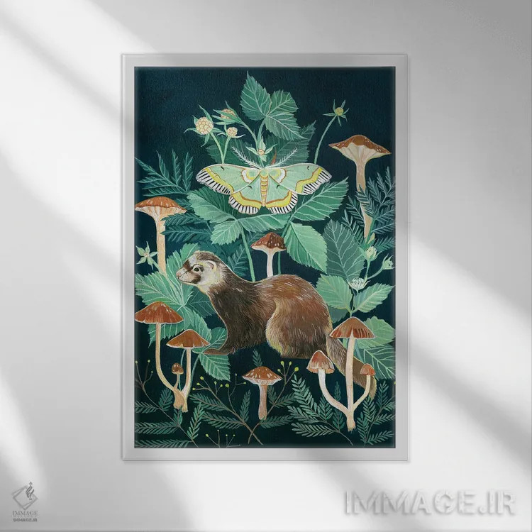 تابلو دکوراتیو شب پره راسو اثر کلارا مک آلیستر - نمای قابدار سفید