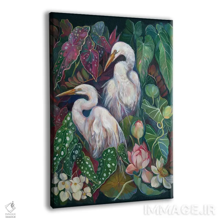 تابلو دکوراتیو آگرت و بگونیاها اثر کلارا مک آلیستر - نمای پرسپکتیو محصول