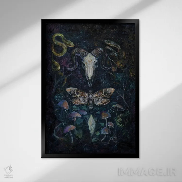 تابلو دکوراتیو شب پره مرگ اثر کلارا مک آلیستر - نمای قابدار مشکی