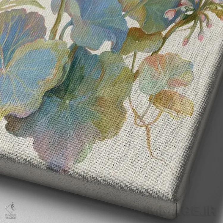 تابلو دکوراتیو شب پره گل دار شمعدانی اثر کلارا مک آلیستر - نمای نزدیک بافت بوم