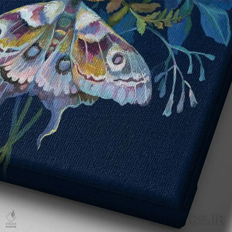 تابلو دکوراتیو دسته گل شب پره اثر کلارا مک آلیستر - نمای نزدیک بافت بوم