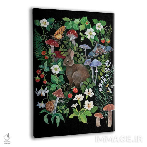 تابلو دکوراتیو خرگوش و توت فرنگی ها اثر کلارا مک آلیستر - نمای پرسپکتیو محصول