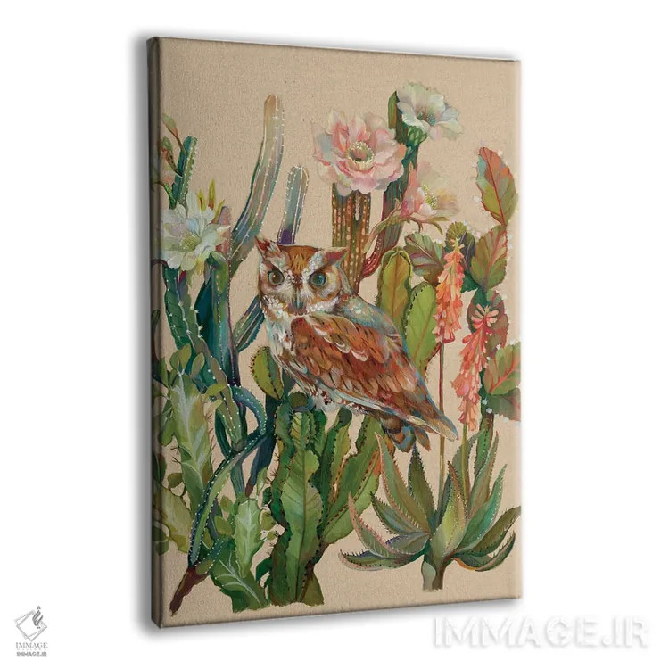 تابلو دکوراتیو جغد بیابانی اثر کلارا مک آلیستر - نمای پرسپکتیو محصول