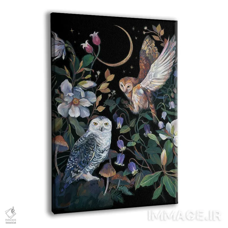 تابلو دکوراتیو مگنولیا و جغدها اثر کلارا مک آلیستر - نمای پرسپکتیو محصول