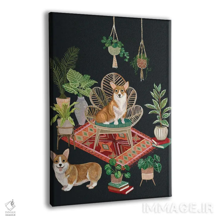 تابلو دکوراتیو کورگی ها اثر کلارا مک آلیستر - نمای پرسپکتیو محصول