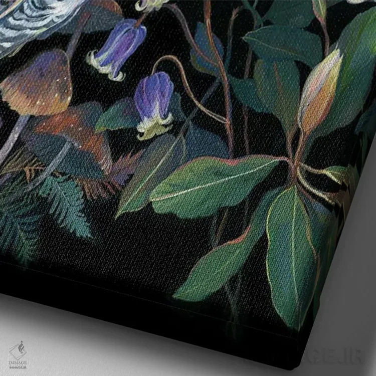 تابلو دکوراتیو مگنولیا و جغدها اثر کلارا مک آلیستر - نمای نزدیک بافت بوم