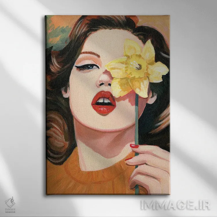 تابلو دکوراتیو زنبق اثر کتی مینگوس - نمای روبهرو روی دیوار