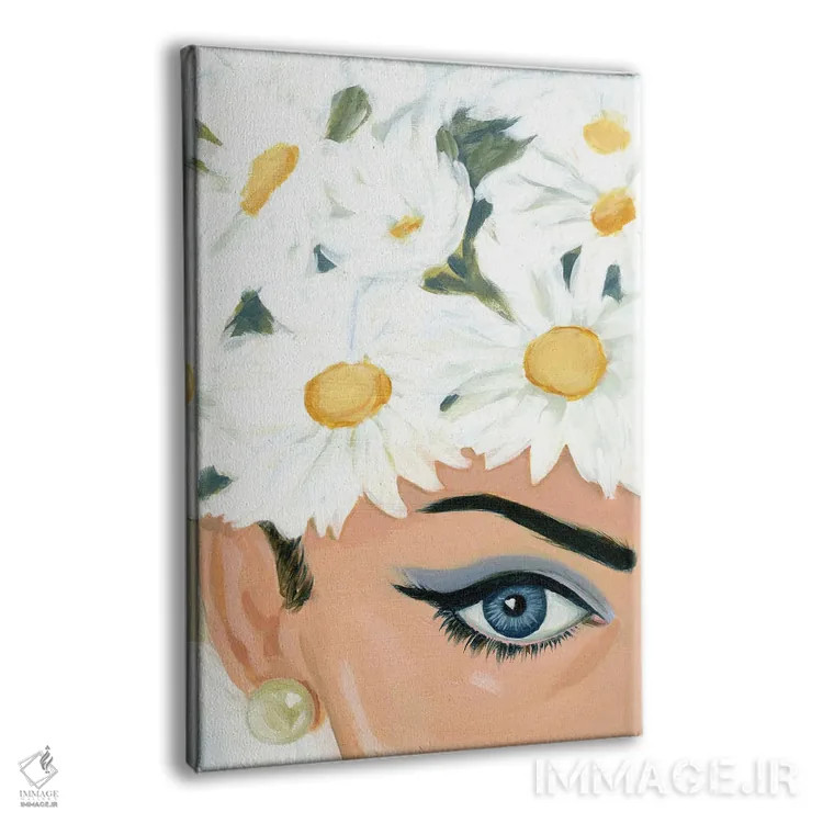 تابلو دکوراتیو دختر با کلاه گل دار اثر کتی مینگوس - نمای پرسپکتیو محصول