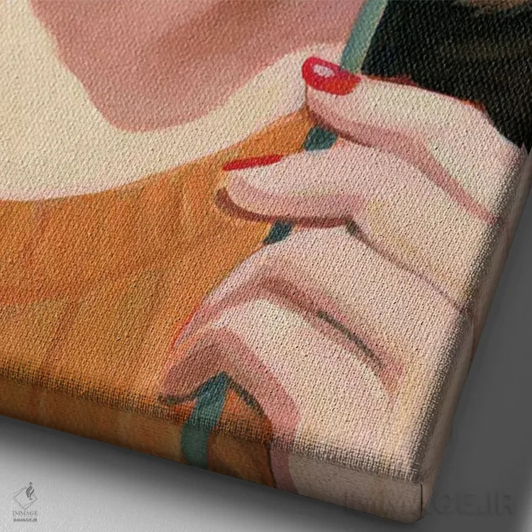 تابلو دکوراتیو زنبق اثر کتی مینگوس - نمای نزدیک بافت بوم